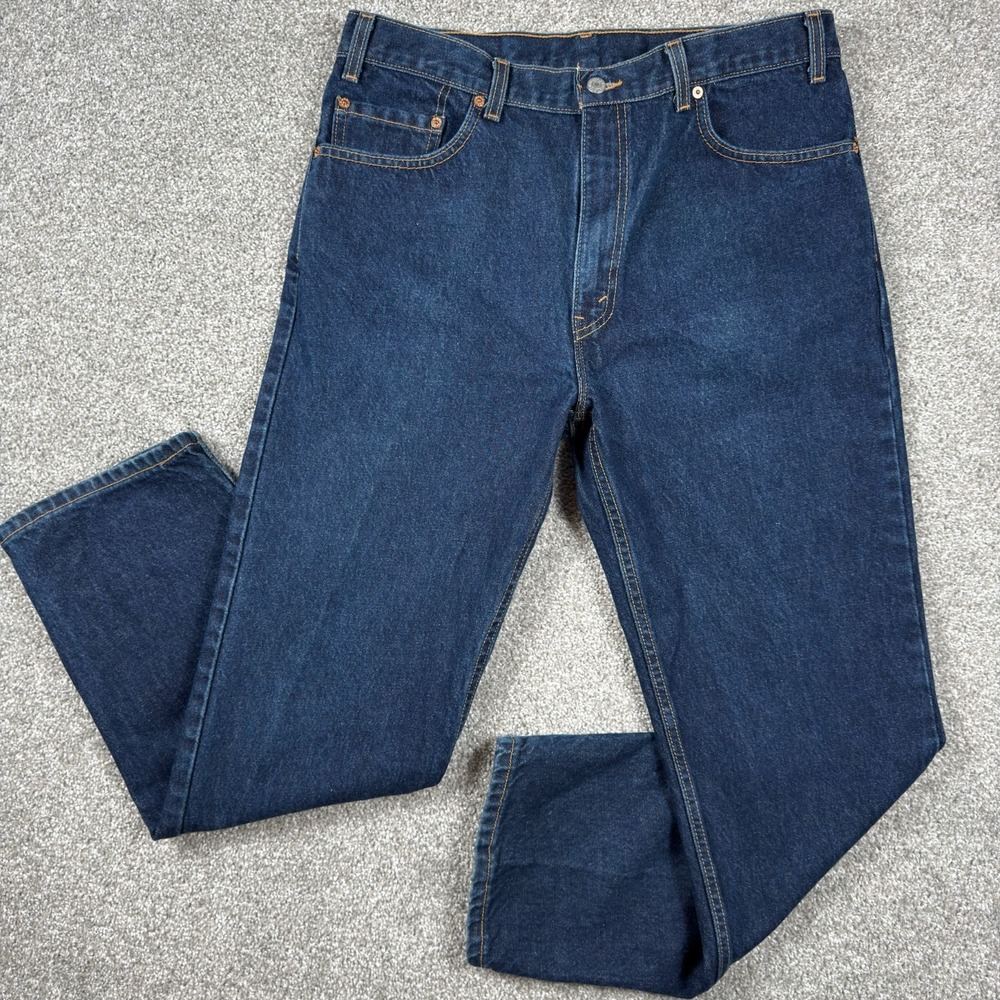 Vintage 2001 Levi's 505 Jeans 36x30 Made USA Y2K Dark Wash Denim